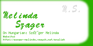 melinda szager business card